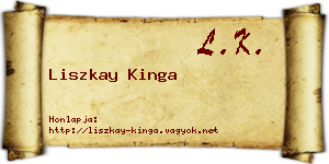 Liszkay Kinga névjegykártya